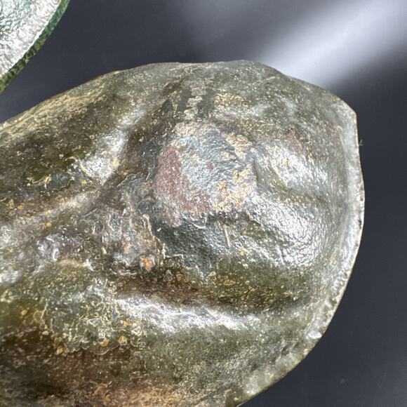 Vintage Cast Iron Leaf With Snail Rustic Primitive Garden Decor Ashtray Dish - Picture 10 of 14